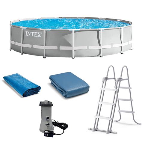 Intex 15 Foot X 42 Inch Prism Frame Above Ground Swimming Pool Set With