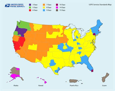 Usps First Class Mail Time Map Letter