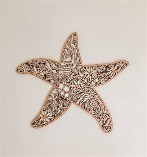 Wooden Starfish Floral Wall Decor Nautical Decor For Beach Etsy