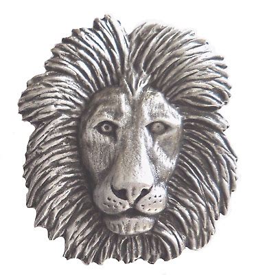 Lion S Head Pewter Brooch Pin Badge Ebay