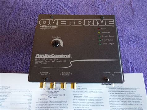 Get the exact skills from a licensed driving instructor that will guarantee your success; Audiocontrol "Overdrive" Line Driver with plug and PDF ...