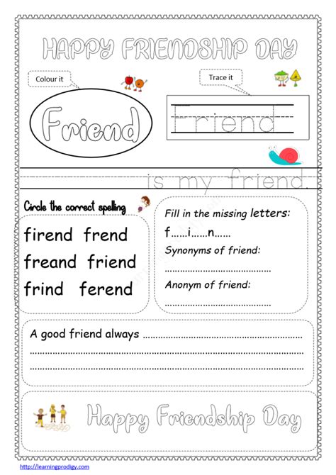 Free Printable Friendship Day Activity For Preschoolfriendship Day