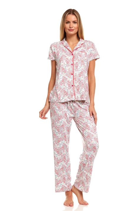 Premiere Fashion Womens Sleepwear Pajamas Set Woman Short Sleeve Button Down Set