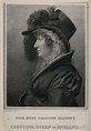 Queen Caroline, wife of King George IV, head and shoulders in profile ...