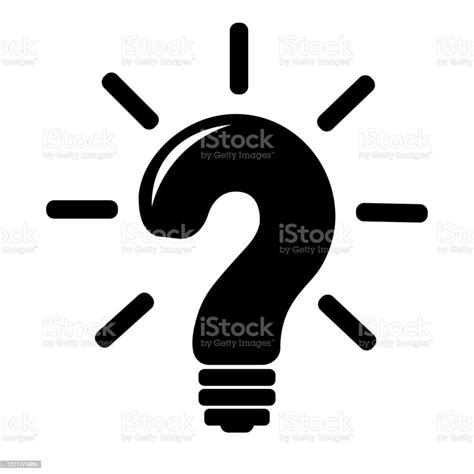 simple black light bulb question mark icon stock illustration download image now question