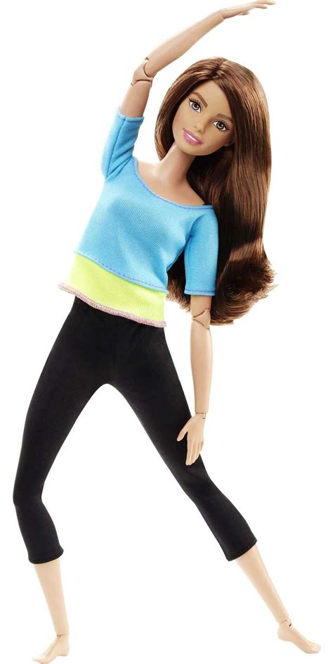Buy Barbie Made To Move Posable Doll In Blue Color Blocked Top And Yoga