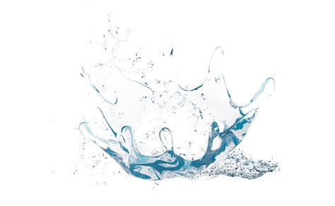 3d Water Splash Transparent Clear Blue Water Scattered Around Isolated