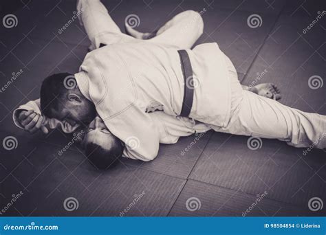 Two Young Males Practicing Judo Together Stock Photo Image Of