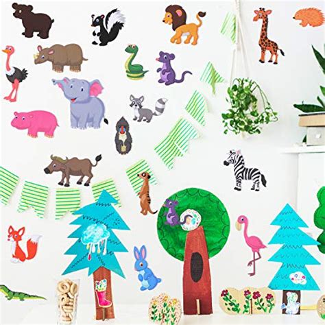 240 Pieces Animal Window Stickers Reusable Static Window Decal Stickers