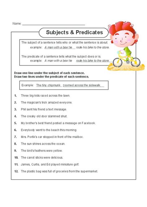 Subjects and Predicates - KidsPressMagazine.com | Subject and predicate