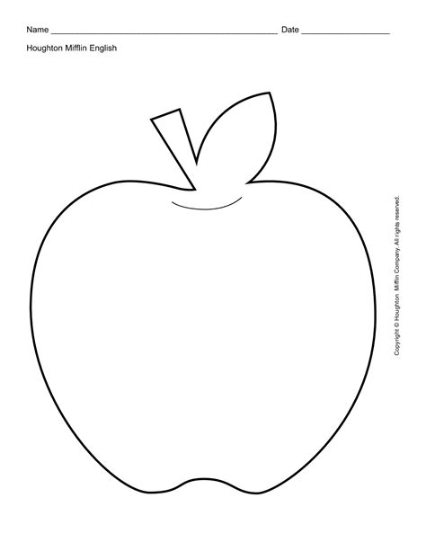 6 Best Images Of Free Apple Printables Apple Outline Printable Small