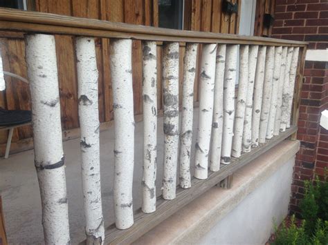 It looks pretty detailed, but if you have a crafty mind do you like the sunburst railing look? Birch Branch Railing--- love for a deck, patio, or porch | Deck railing design, Diy deck, Deck ...