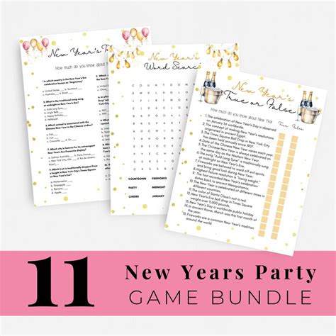 New Years Eve Game Bundle Printable New Years Party Etsy