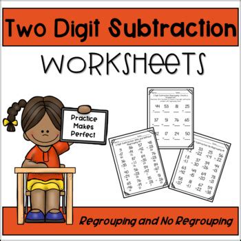 Subtraction with regroup printables for preschool and kindergarten basic geometry. Double Digit Subtraction Worksheets- With and Without Regrouping