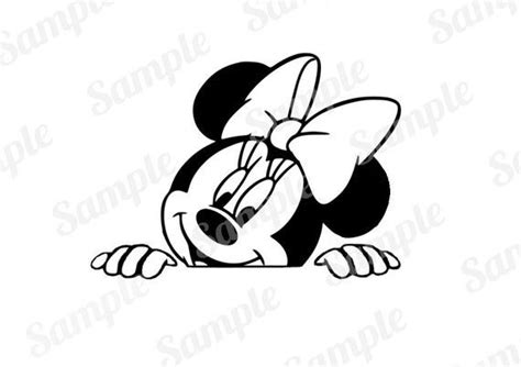 Peeking Minnie Mouse Inspired Svg Png Digital File Etsy Minnie