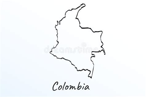 Kaart Van Het Zwarte Dikke Die Overzicht Van Colombia Met Buurlanden