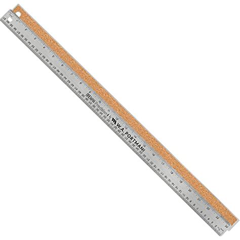 Breman Precison Metal Ruler 24 Inch Stainless Steel Corked Backed