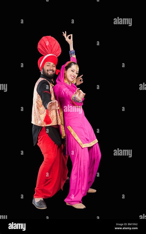 Bhangra The Traditional Folk Dance From Punjab In North India Stock