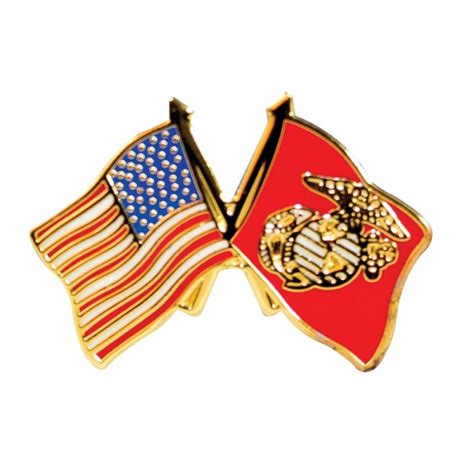 Muzemerch Usa And Usmc Flags Lapel Pin