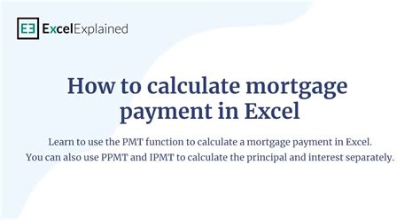 How To Calculate A Mortgage Payment In Excel Excel Explained