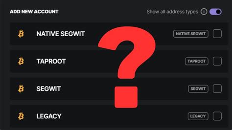 Segwit Vs Taproot Vs Which Btc Account To Choose In Ledger Live