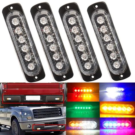 4x6 12 Led Super Bright 12v 24v Led Strobe Emergency Warning Light