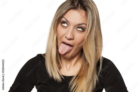 Silly Babe Woman Making Funny Faces Photos Adobe Stock