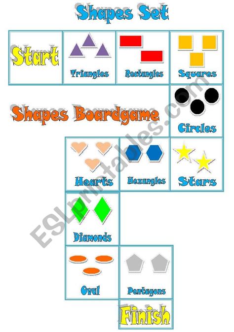 Set Of Activities Shapes Boardgame Dice Bingo Cards Flashcards 7