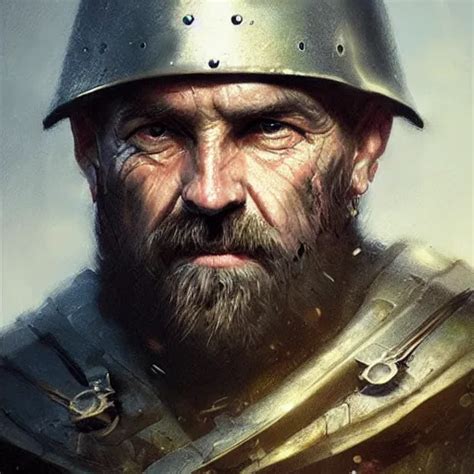 Portrait Of Captain Price In Medieval Armor Detailed Stable