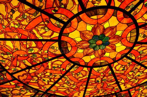 Colorful Stained Glass Ceiling Stock Image Image Of Fall Pretty