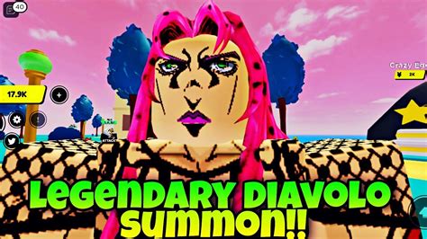 Lucky Legendary Diavolo Summon Anime Fighters Roblox Youtube