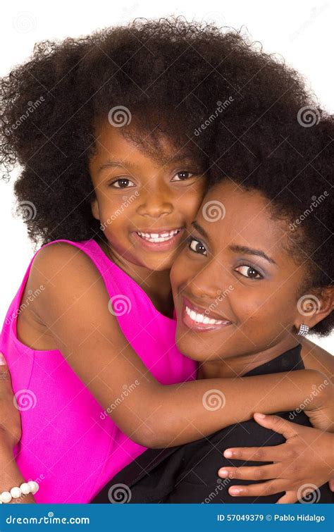 Black Mother Daughter Posing Happily Stock Image Image Of 3540