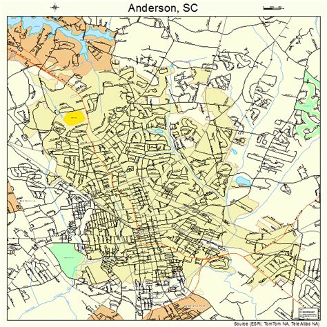 Anderson South Carolina Street Map 4501360