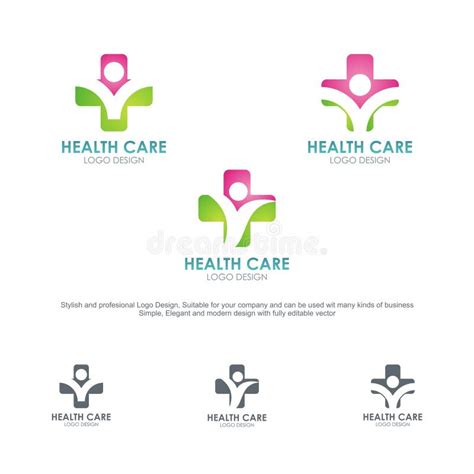 Health Care Logos With Stylish And Modern Design Stock Vector