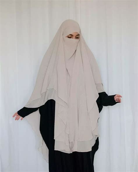 Khimar Light Sand Les Sultanas Khimar Style Hijab Fashion