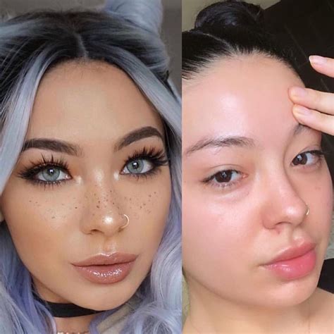 Which Do You Prefer With Or Without Makeup 🤔 Contact Color In