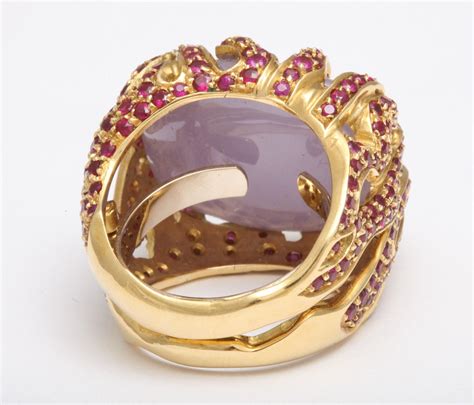 One Of A Kind Lavender Jade And Burmese Ruby Ring At 1stdibs