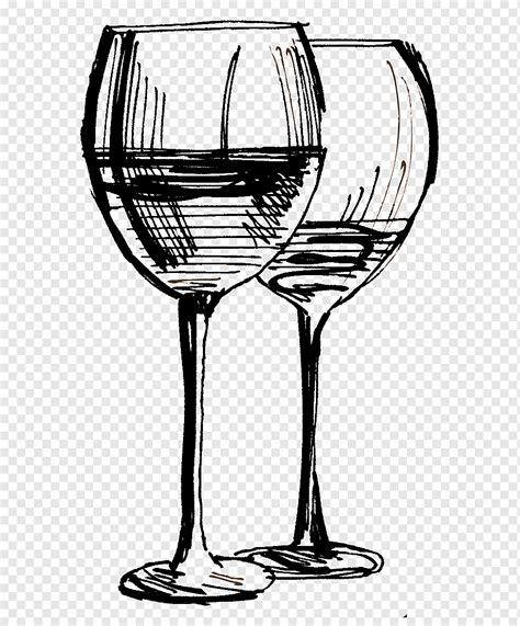 Wine Glass Red Wine Champagne Glass Restaurant Cafe Sketch Png PNGWing