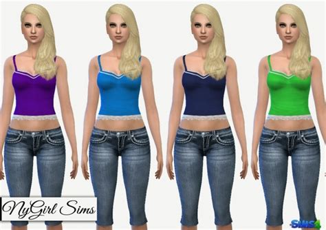 Lace Trim Tank At Nygirl Sims Sims 4 Updates