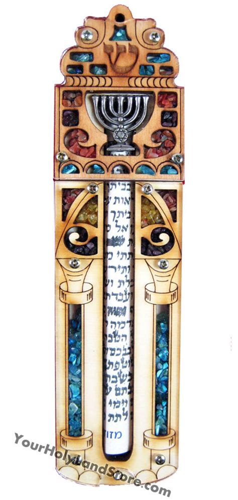 Jewish Mezuzah With Scroll And Menorah
