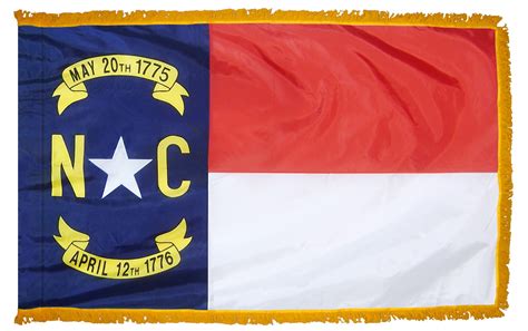 North Carolina Flag 3 X 5 Ft Indoor Display Flag With Gold Fringe