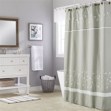 Saturday Knight Ltd Kent Embroidered Fabric Bath Shower Curtain 70x72