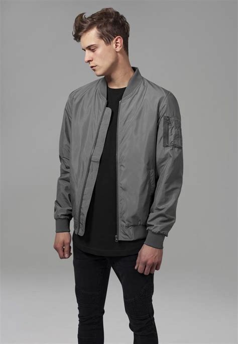 Gray Bomber Jacket Jackets