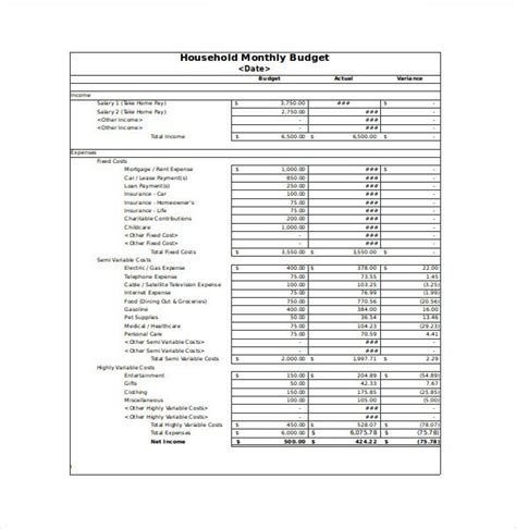 15 Sample Monthly Budget Spreadsheet Templates Word