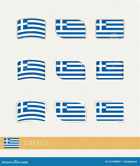 Vector Flags Of Greece Collection Of Greece Flags Stock Vector Illustration Of National