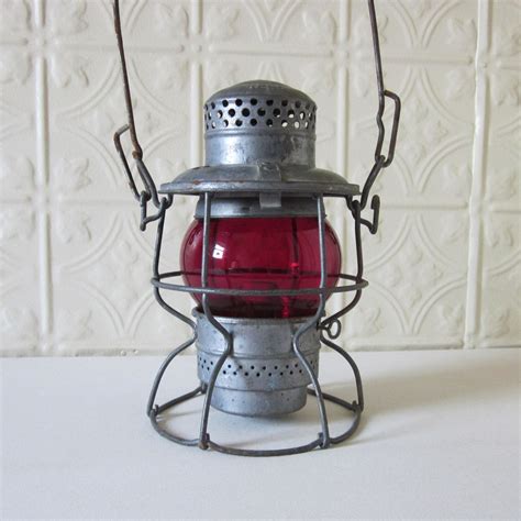 Antique Union Pacific Railroad Adlake Kerosene Lantern Red Globe by