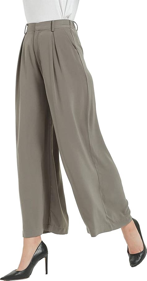 Tronjori Women High Waist Casual Wide Leg Long Palazzo Pants Trousers