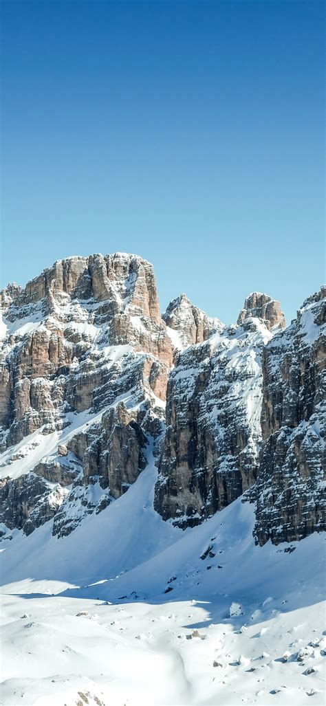 Dolomites Wallpaper 4k Clear Sky Mountain Range