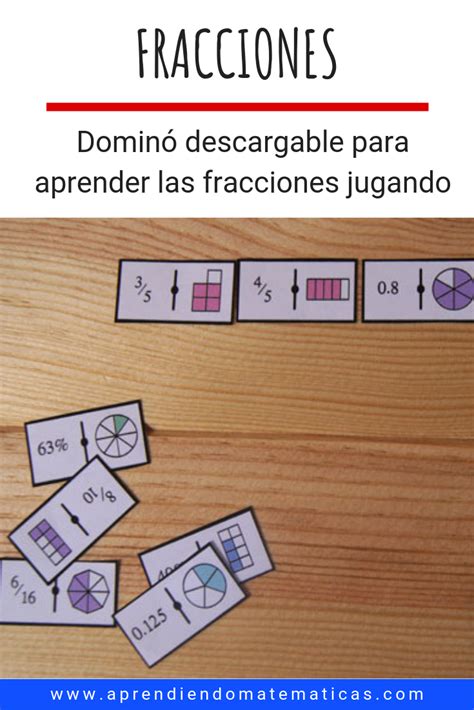 Dominó De Fracciones Para Imprimir Aprendiendo Matemáticas