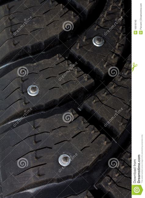 Close Up New Snow Tire Stock Photo Image Of Tire Stud 16918740